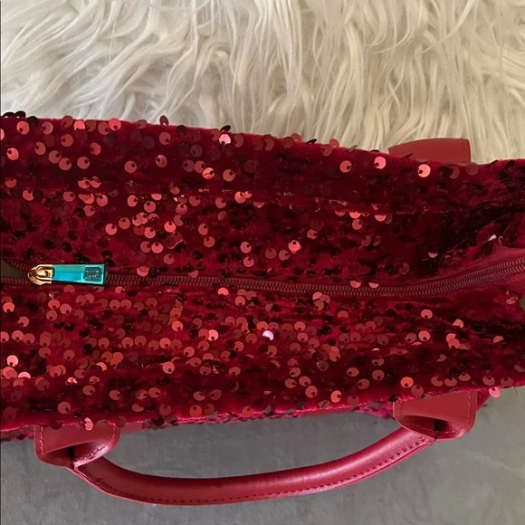 🌟🌟❤️🐆 New Red Sequin Tote Bag Y2K Style - Picture 4 of 5